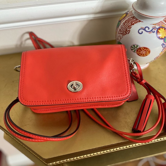 Coach Rare Orange natural Leather Crossbody - Picture 3 of 12